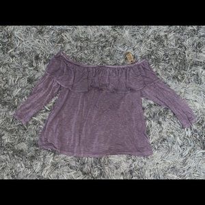 Cropped off the shoulder top